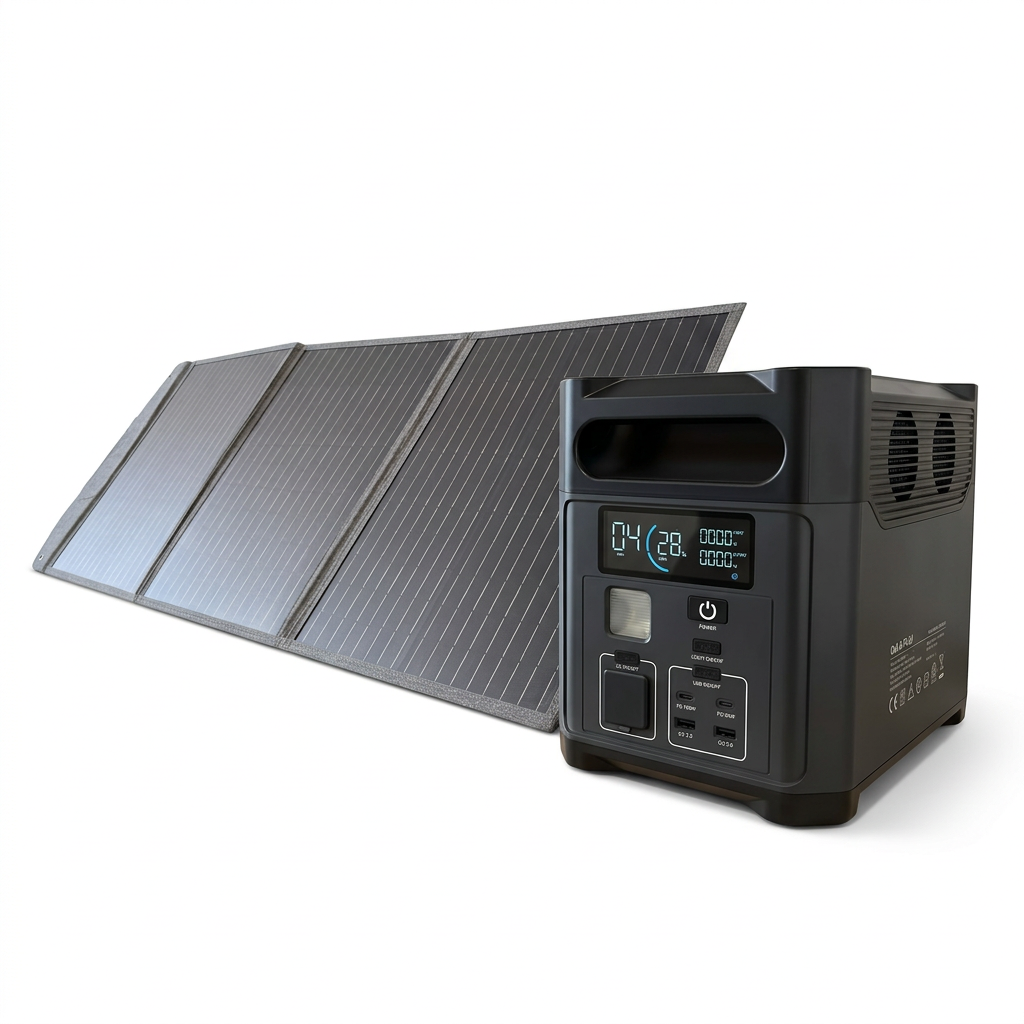 Retouched compact power station UK socket view